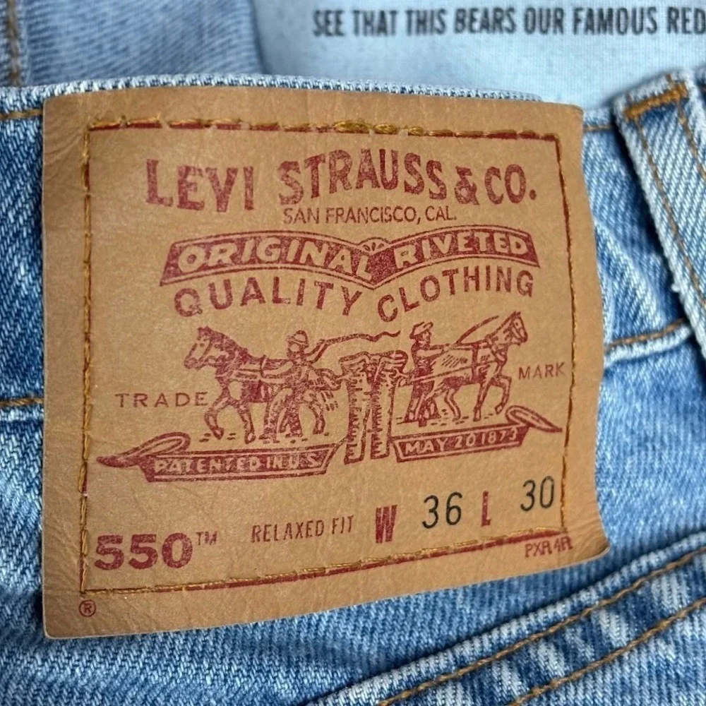 VTG Levis 550 Jeans Mens‎ 36x30 (35X31) Blue Relaxed Tapered Made USA 90s Light